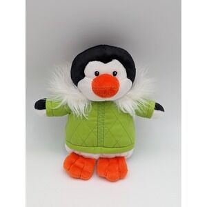 Mary Meyer Penguin Plush Green Quilted Parka Jacket Hooded 8 Inch Stuffed